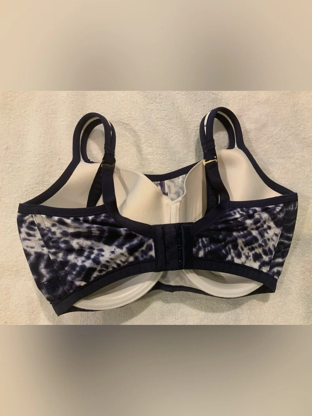 Natori Navy and White Animal Print Bra